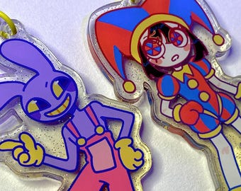LAST BATCH - the Amazing Digital Circus Glitter Acrylic Keychain