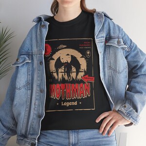 Mothman Shirt, Cryptid Graphic Tee , Unisex T-Shirt, Gift for Hofrror Fans, West Virginia Shirt image 3
