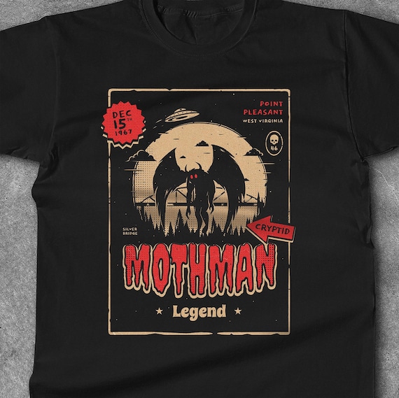 Mothman Shirt, Cryptid Graphic Tee , Unisex T-Shirt, Gift for Hofrror Fans, West Virginia Shirt
