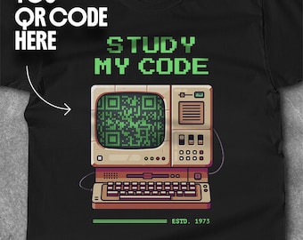 Personalized QR Code Shirt, Unisex Custom Shirt, Programmer Tee, Birthday Gift
