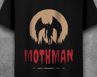 Mothman Shirt, Vintage West Virginia Tee, Unisex Apparel, Horror Fan Gift, Outdoor Adventure Clothing