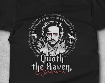 Edgar Allan Poe T-shirt: Gothic Literature, Nevermore Raven