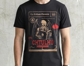 Vintage Cthulhu T Shirt – Cosmic Horror Necronomicon Design