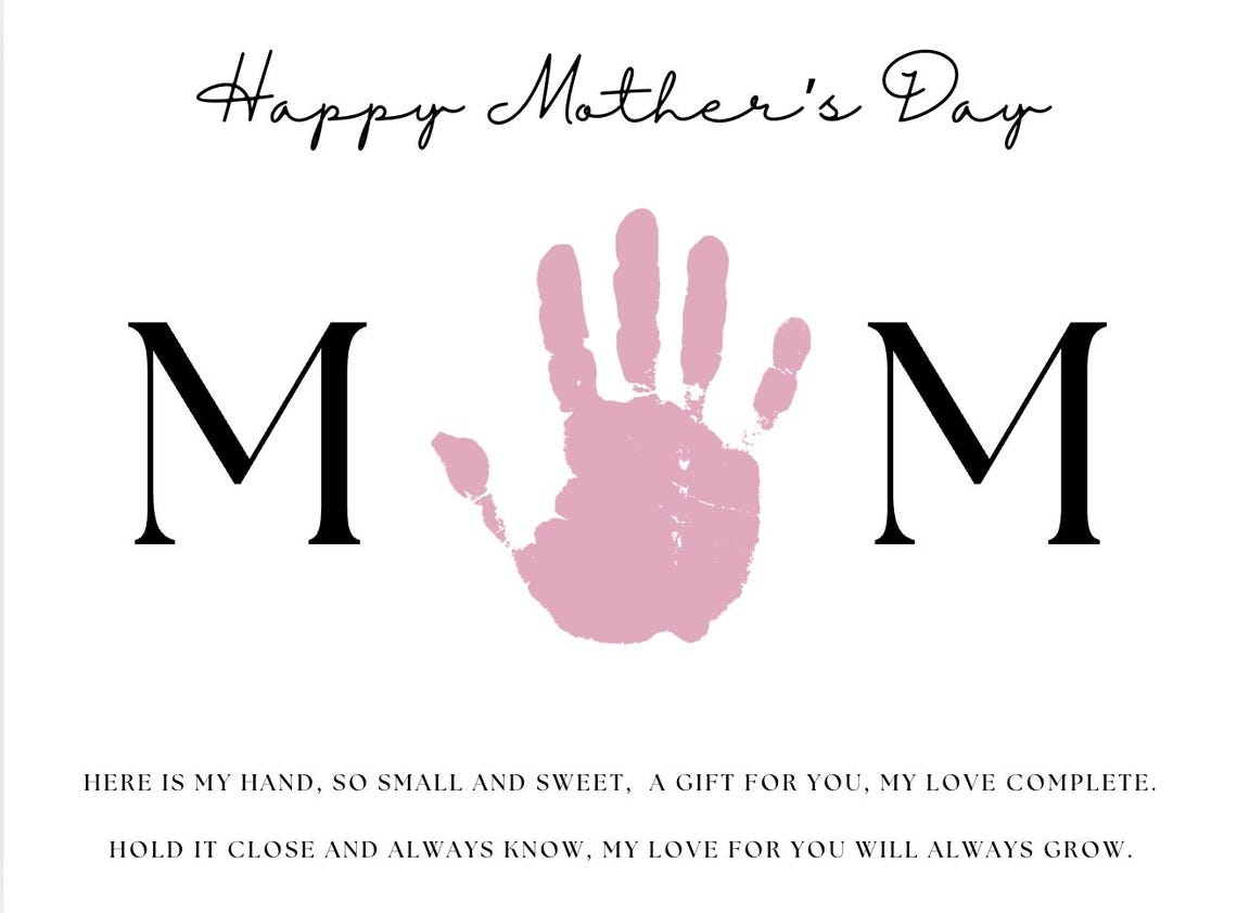 Mother's Day Handprint Craft | MOM Printable With Poem | DIY Keepsake ...