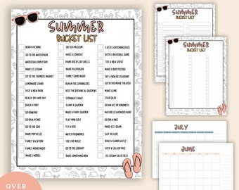 Summer Bucket List Printable | Summer Activities Checklist | Summer To Do List | Editable | Instant Download
