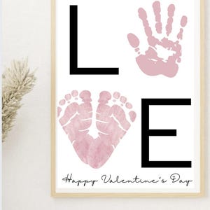 Valentinstag Handabdruck | Mama | Oma | DIY druckbare Handwerk | Kinderzimmer Baby Kleinkind | Unterrichtsaktivität | Kindergarten