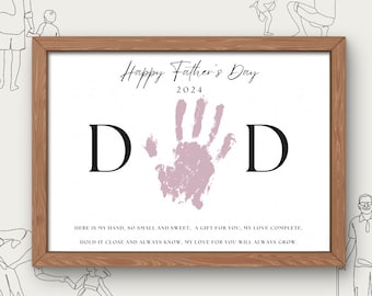 Father's Day Handprint Printable, DIY Craft Gift for Dad, Gift for Dad, Father's Day Printable, Digital Download, Father's Day Craft
