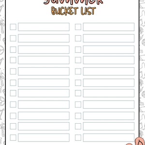 Summer Bucket List Printable | Summer Activities Checklist | Summer to ...
