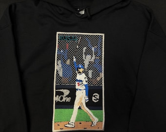 Sudadera con capucha bordada con instantánea cosida del MVP de la Serie Mundial, Walk Off Home Run FF
