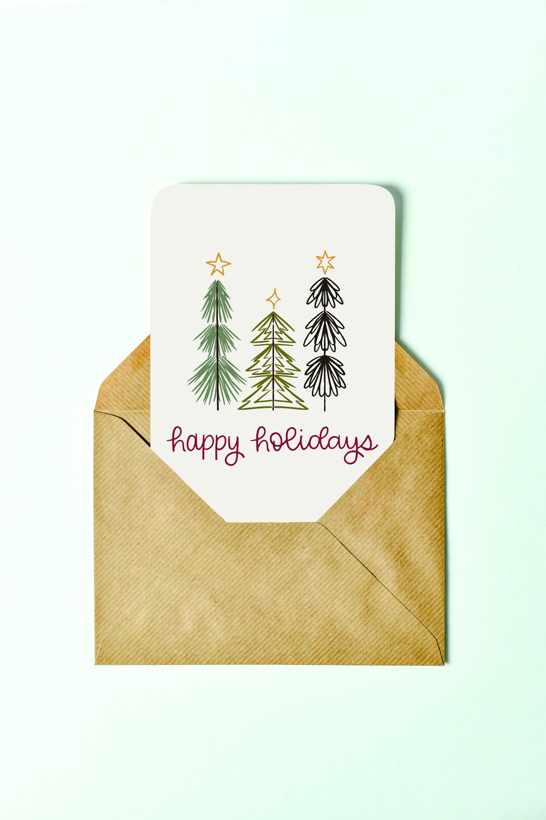 Holiday Note Card, Printable Holiday Card, Christmas Card, Happy