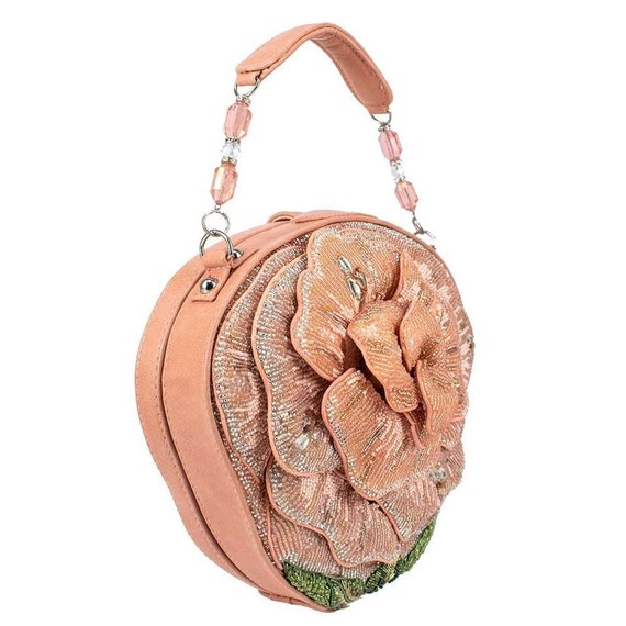 Mary Frances Pink Petals Evening Bag Beaded Purse… - image 2