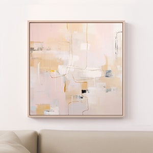 Modern Abstract Print Art - Soft Pastel Tones with Bold Accents Large Wall Art for Contemporary Living Spaces Aesthetic Decor Large Wall Art