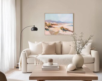 Pastel Abstract Landscape – Modern Minimalist Wall Art Printable Soft Nature Scene For Boho Interior Calm Room Digital Download