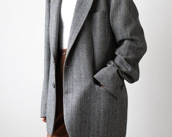 Vintage wool grey blazer tailored by K. Spyropoulos | M/L