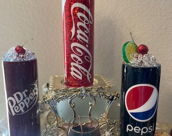 Personalized Soda Tumbler: Stainless Steel, Resin Sealed
