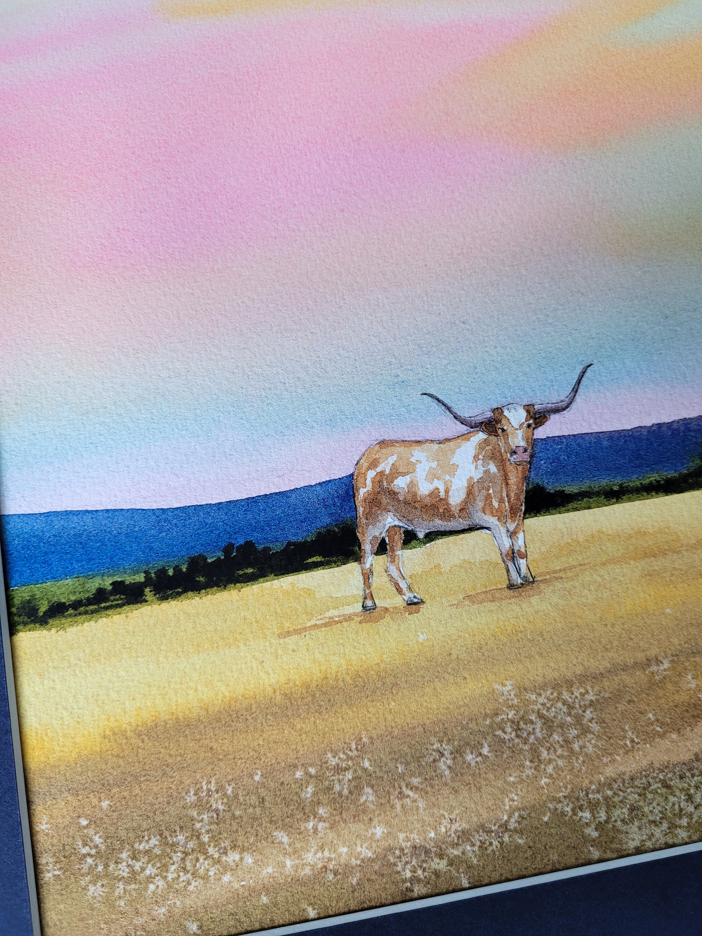 Landscape Painting, Handmade Watercolor, Western Decor, Original