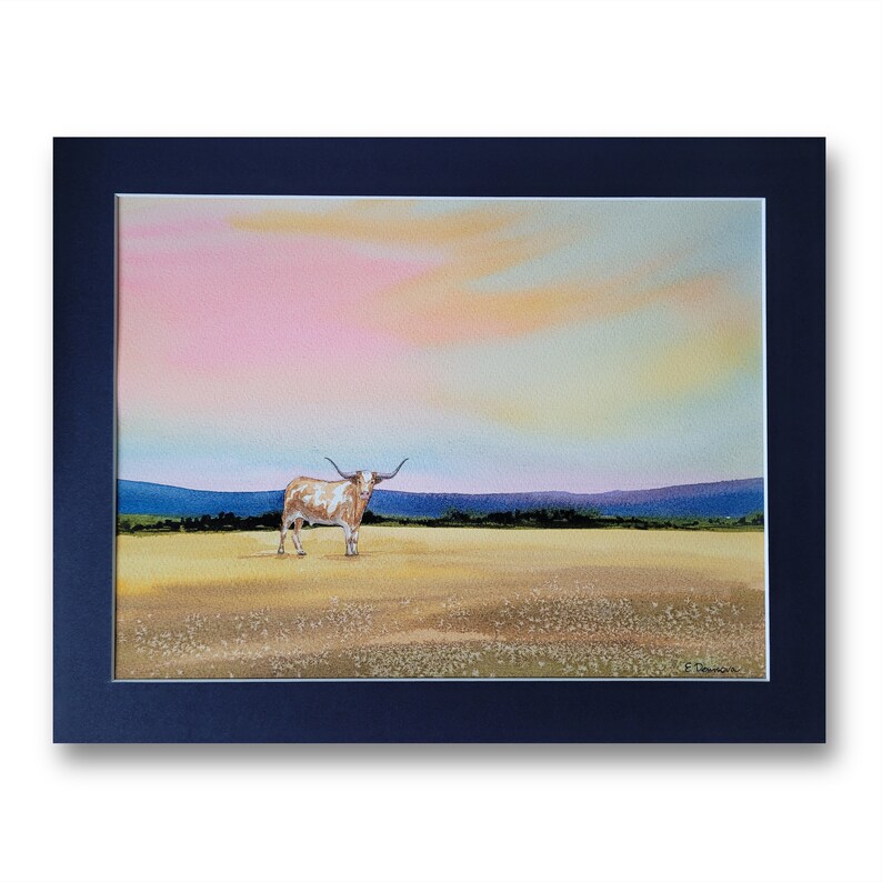 Landscape Painting, Handmade Watercolor, Western Decor, Original