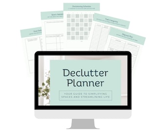 Declutter Planner Printable | Digital Home Organization Binder | Minimalist Decluttering Workbook | SMART Goal Setting | Organize Your Space