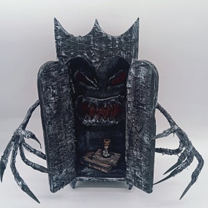 Monsters in the Closet, Witch horror dollhouse decor, miniature creepy furniture 1 : 12, handmade Halloween decoration