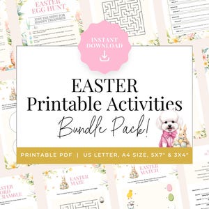 Kids Printable Easter Activity Bundle! Easter Games, Scavenger Hunt & Colouring Fun, Easter Party Games for Kids | Instant Digital Download