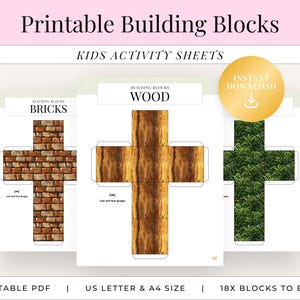 Printable DIY Construction-Themed Building Blocks - Paper Toy Template for Kids, DIY Craft Activity | Instant Digital PDF Download