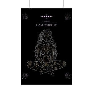 Inspirational wall art, Affirmation Wall art, Motivational Wall art, Gift for Her,  Gift for sister, gift for mom, I am worthy poster