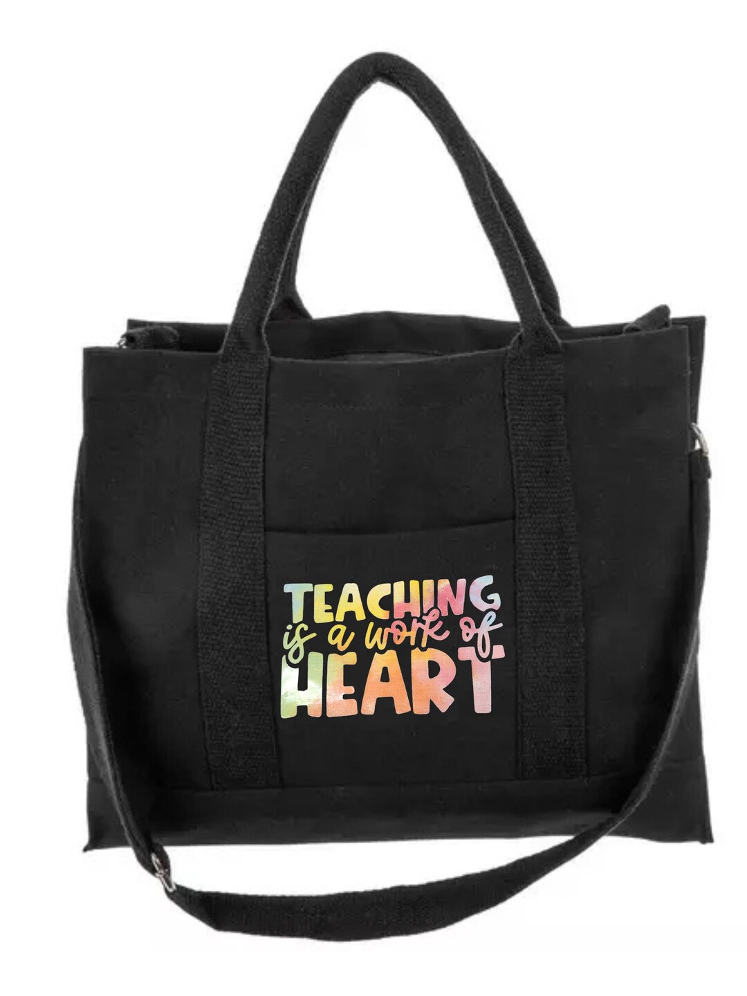 End of Year Teacher Gift Tote – Teaching is a Work of Heart Canvas Bag ...