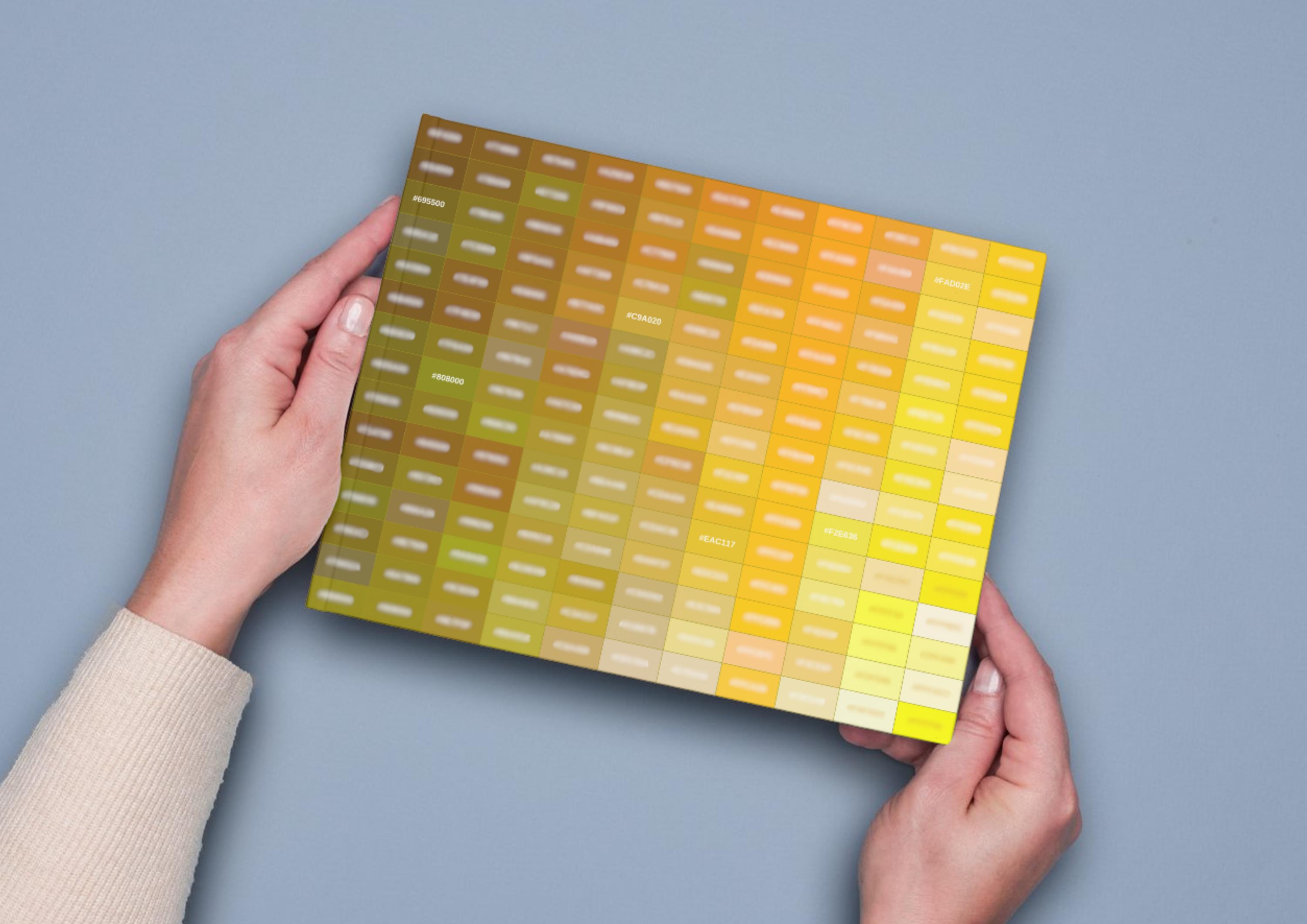 180 Yellow Shades Hex Code Chart for Branding, Web and Graphic Design ...