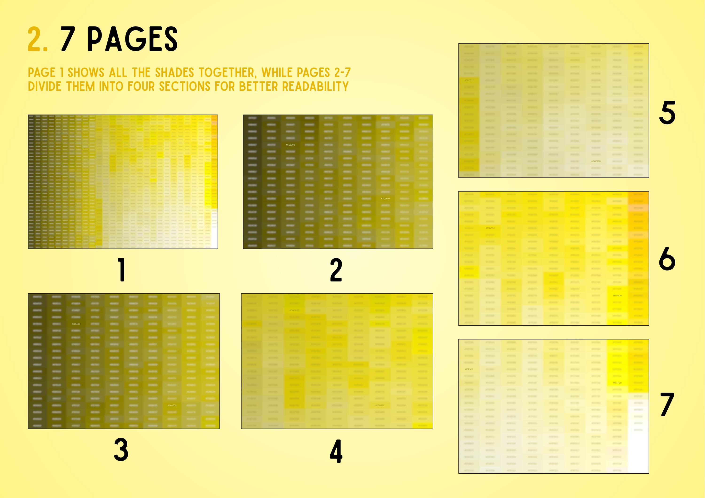 1114 Hex Codes: Yellow Shades Chart for Branding, Web and Graphic ...