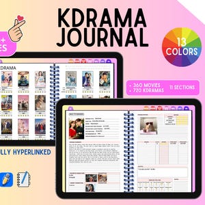 Kdrama journal | 1300+ pages and 13 colors | Digital kdrama journal, Fully hyperlinked