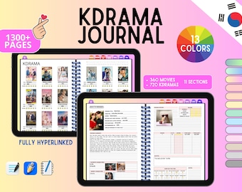 Kdrama journal | 1300+ pages and 13 colors | Digital kdrama journal, Fully hyperlinked