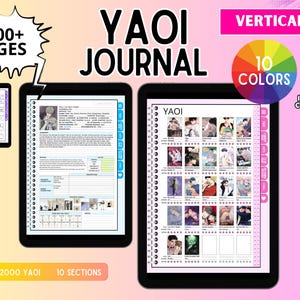 Diario Yaoi: 2900 páginas, 10 colores / Planificador de lectura digital, registro de capítulos, diario Fujoshi, rastreador de webtoons, reseña de cómics, organiza Yaoi