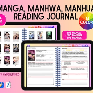 Manga Manhwa Manhua digital reading Journal | 14 colors - fully hyperlinked