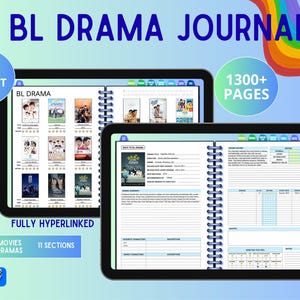 Bl drama journal / Blue Gradient digital journal / 1300+ pagine - 11 sezioni