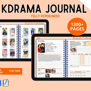 Kdrama journal | 1300+ pages, orange color, digital journal