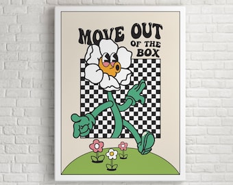 Move out of the Box Poster, Motivation Poster Home Office, School Printable, Wellbeing Quote, Classroom Poster, DIGITAL DOWNLOAD