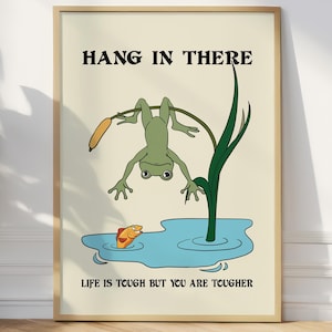 Powiesić tam plakat motywacyjny, żaba drukuj Home Wall art, druk zdrowia psychicznego, plakat z cytatem, dekoracje ścienne biura terapii, pobranie cyfrowe