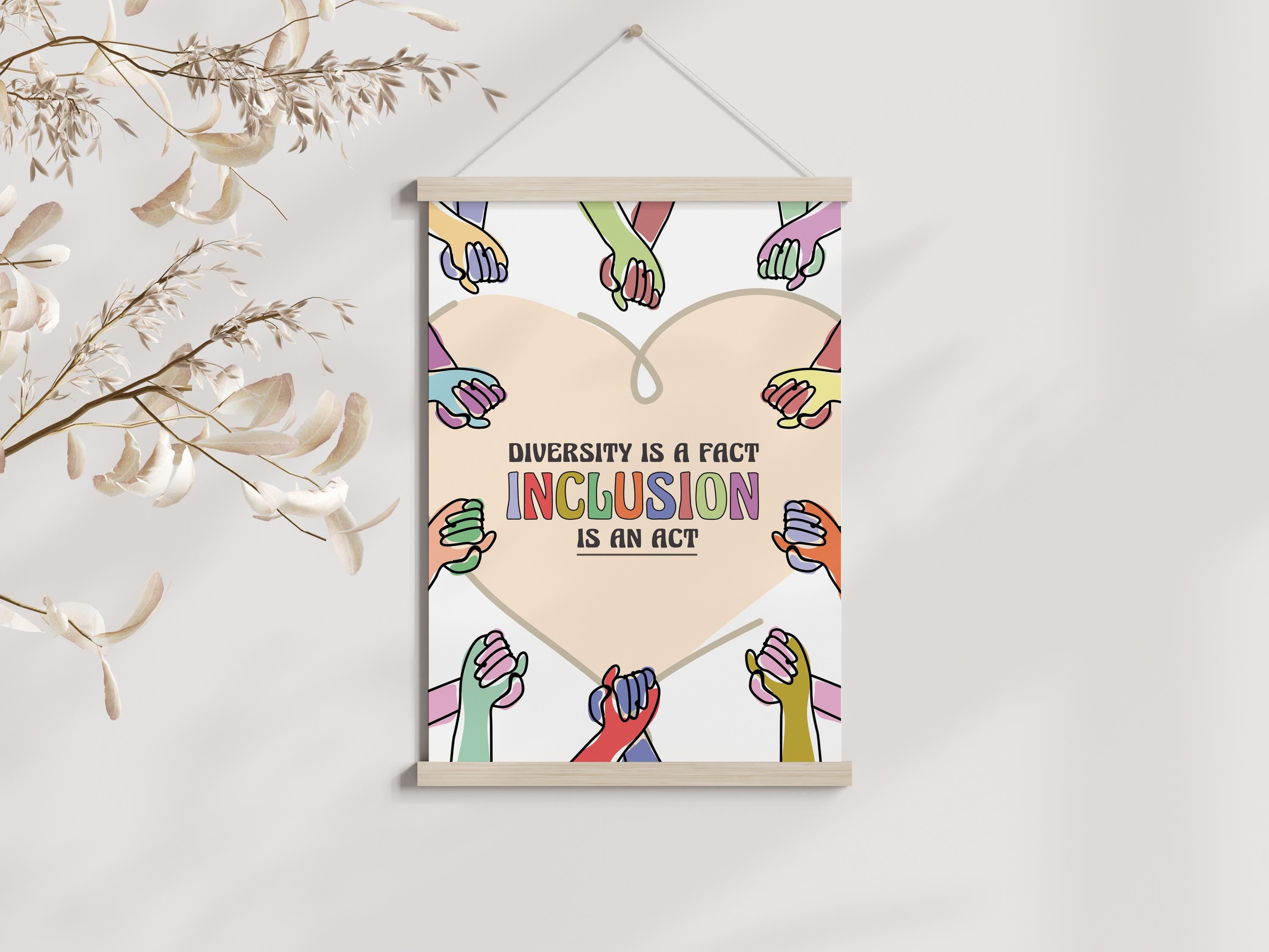 Inclusion Poster, Diversity Poster, DEI Home Office, School Printable ...