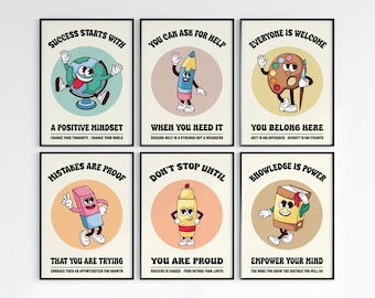 Set of 6 Classroom Posters, Educational Poster Bundle, School Printable, Growth Mindset, Teacher Supplies, DIGITAL DOWNLOAD