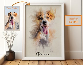 Custom Watercolor Pet Portraits for Cherished Companions, Dog Portrait, Cat Portrait, Rabbit Portrait, DIGITAL DOWNLOAD