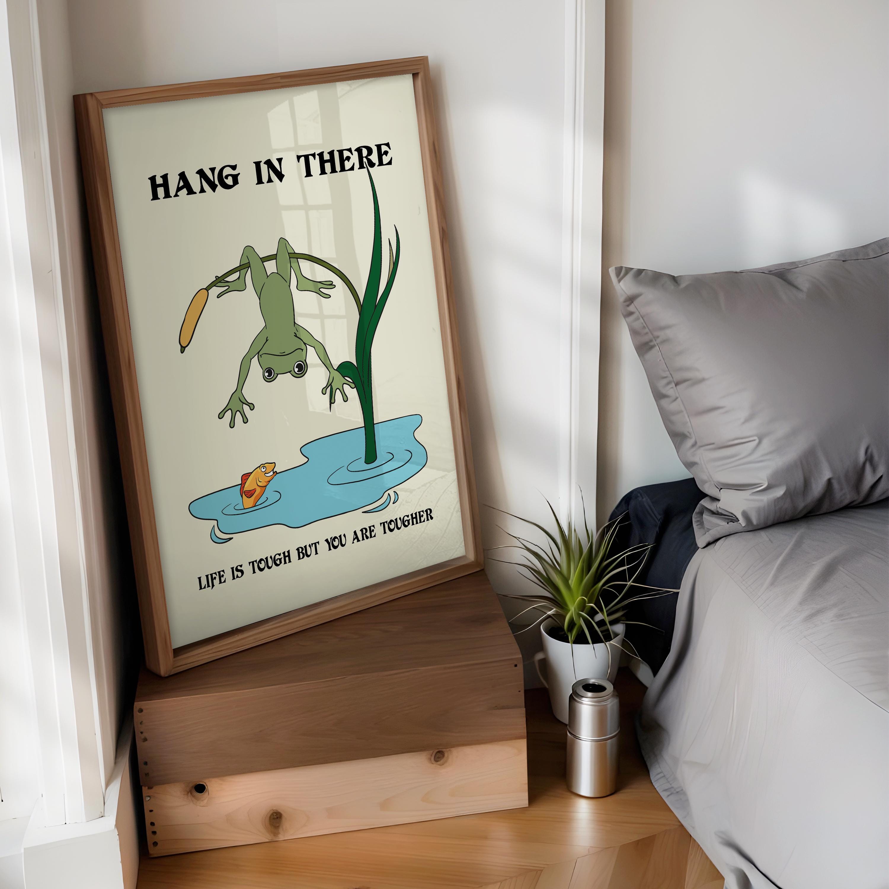 Frog Coffee Poster: Everything Is Figureoutable, Home Office Decor