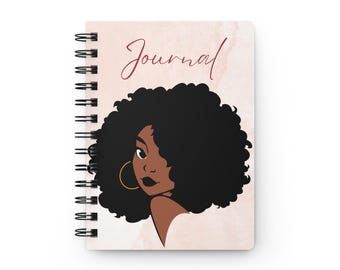 Afrocentric Spiral Journal, Self Care Challenge, Gifts for Black Women, Black Girl Journal, Gifts for Her, Black Girls Rock, Black Journal,