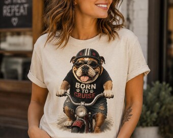 Camiseta Bulldog en Scooter / Camiseta con estampado Nacido para Montar
