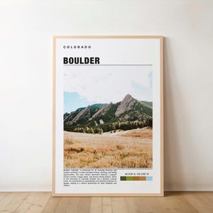 Boulder Print - Travel Poster, Colorado Art, Scenic Mountains, Outdoor Adventure, Vibrant City, Hiking Trails, Nature Beauty, Rocky Mountain