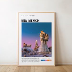 Affiche de voyage Nouveau-Mexique, impression Nouveau-Mexique, art mural Nouveau-Mexique, affiche vintage Nouveau-Mexique, impression d'affiche Nouveau-Mexique, Etats-Unis, affiche de Santa Fe
