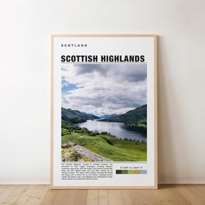 Scottish Highlands Travel Print, Highlands Home Décor, Loch Ness Highlands Art Print, Highlands Wall Print, Scottish Gift, Highlands Poster