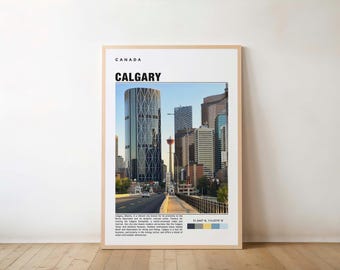 Calgary Print - Travel Poster, Canadian Art, Scenic Mountain Views, Vibrant City, Cultural Landmarks, Outdoor Adventure, Western Charm