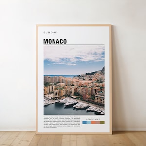 Monaco-afdruk, reisposter, Monaco-kunst, Monaco-poster, Monaco-foto, Monaco-posterafdruk, Monaco-muurdecoratie, poster Frankrijk, reiscadeau