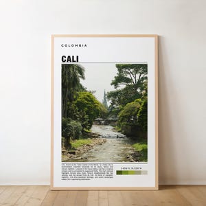 Impression Cali - affiche de voyage, art colombien, capitale de la salsa, vues panoramiques, culture vibrante, monuments historiques, charme andin, beauté tropicale