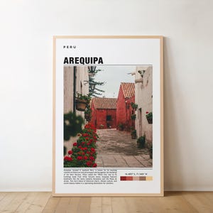 Arequipa Print - Reise Poster, Peruanische Kunst, Koloniale Architektur, Malerische Aussicht, Vulkan Misti, Historische Stadt, Kulturelles, Anden